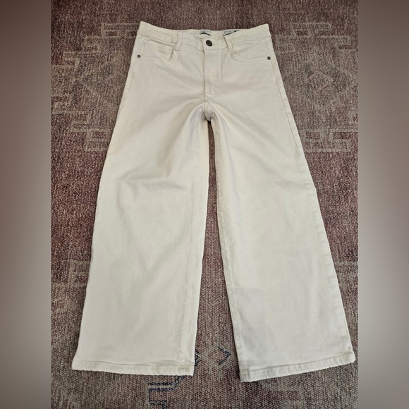 J. Jill Denim - J Jill denim high rise full leg crop in cream size 10 cotton & tencel